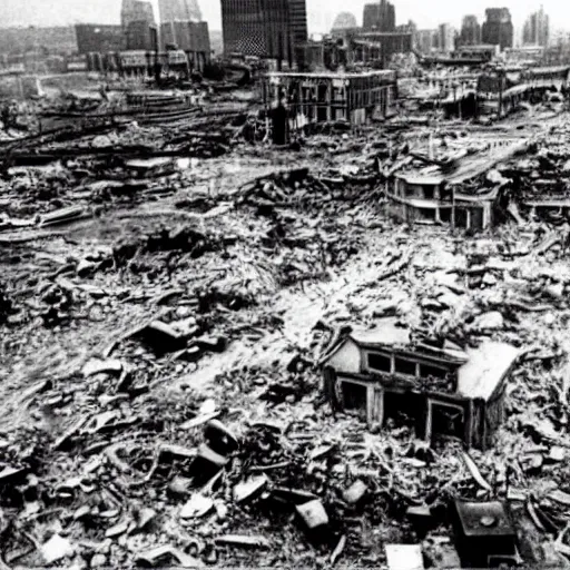 Image similar to aftermath of the atomic bombing of philadelphia