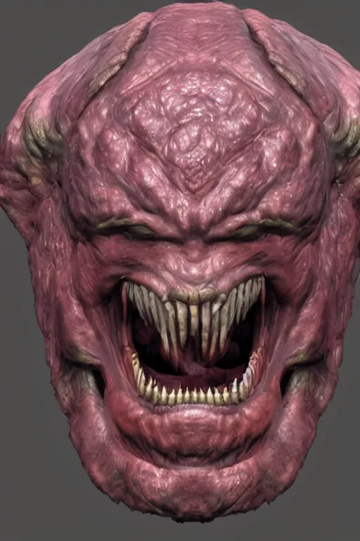 Image similar to close up beautiful zbrush scupt of a zergling's battle worn face