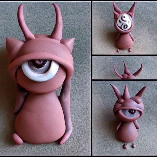 Prompt: cute clay monster santani deviantart