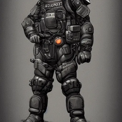 Image similar to full body concept art of a Gear Policeman trending on artstation deviantart Pinterest detailed High Resolution HD 8k