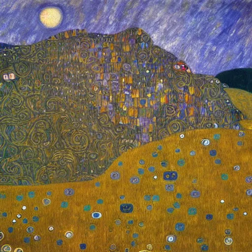 Prompt: landscape mountains, morning, trending on artstation, gustav klimt style, detailed, intricate