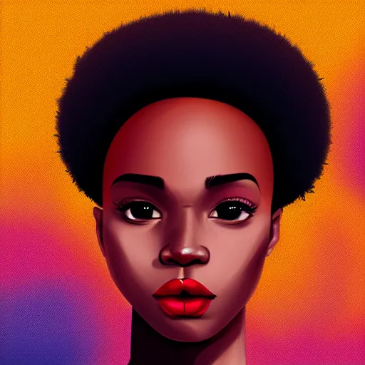 Image similar to Portrait design of afropunk urban character in a street, medium shot, asymmetrical, profile picture, painting by Lois van Baarle, trending on artstation,