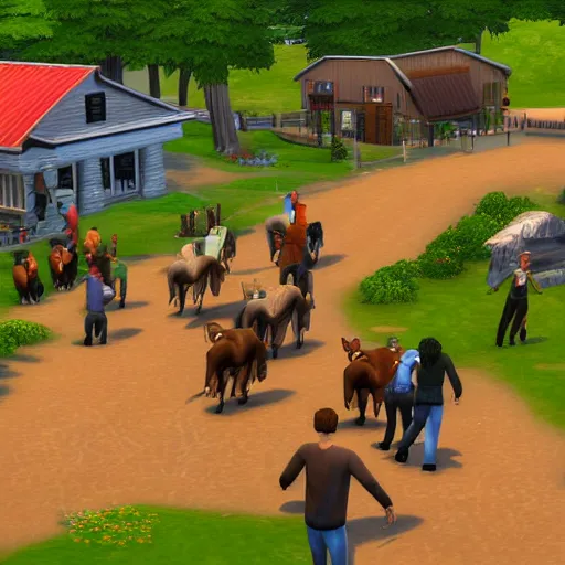 Image similar to stampede in the sims 2