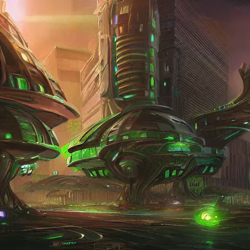 Prompt: alien plantoid cityscape, artstation