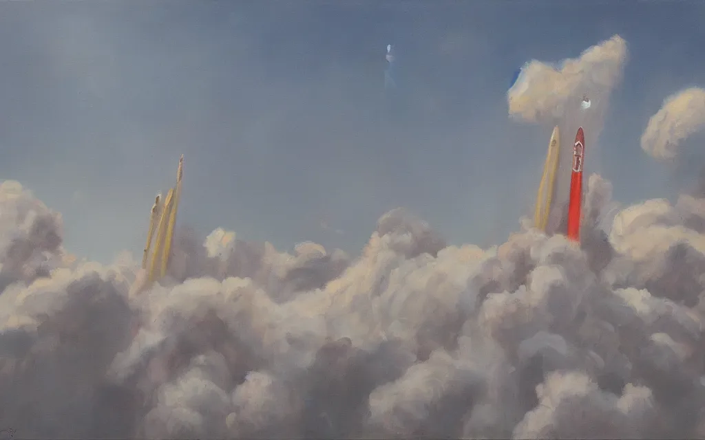 Image similar to rockets, ominous, oil on canvas, by edelfelt