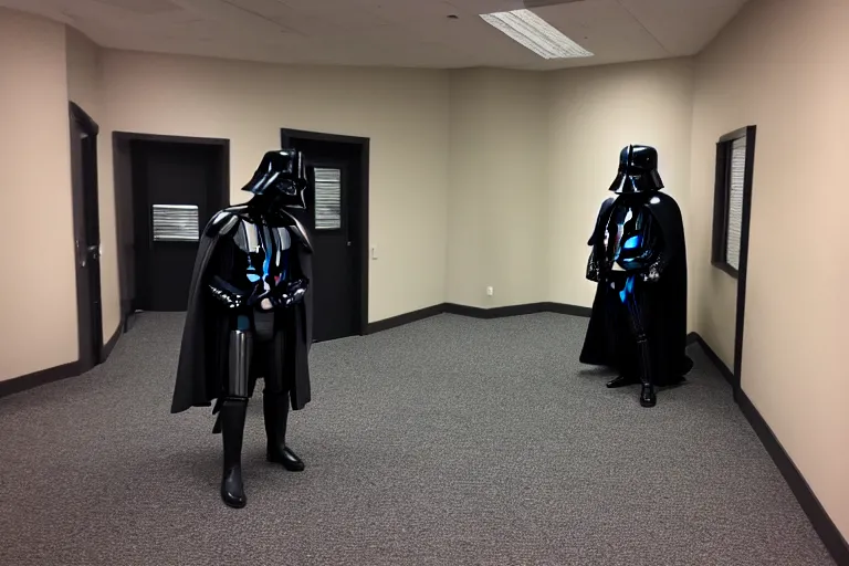 Prompt: darth vader in the backrooms