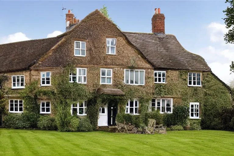 Image similar to Giger, an estate agent listing photo, external view of a 5 bedroom detached countryside house in the UK, by Giger