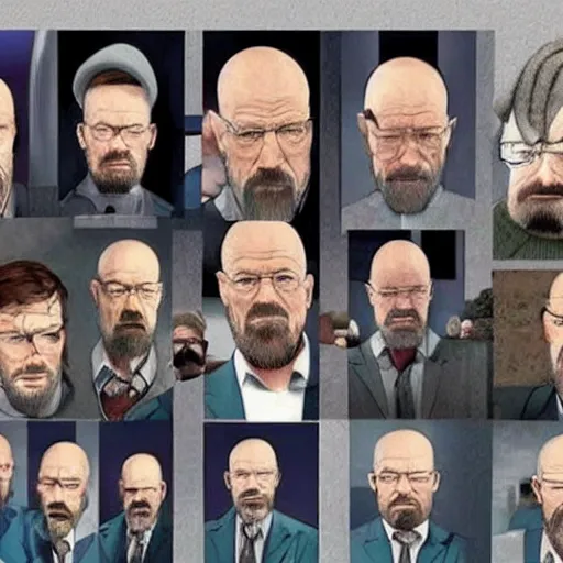 Prompt: Walter White clones