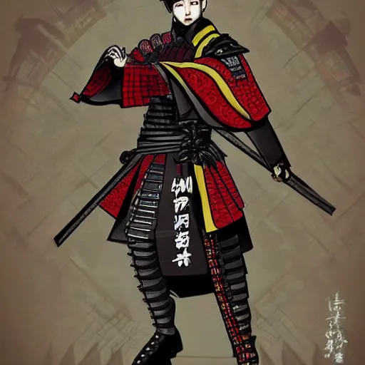 “K-pop star Changbin as a samurai warrior, armored, | Stable Diffusion ...