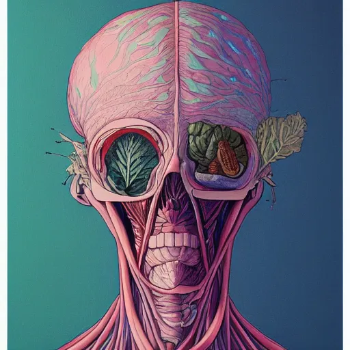 Image similar to the anatomy of a head of lettuce, an ultrafine detailed painting by james jean, studio ghibli, behance contest winner, vanitas, angular, altermodern