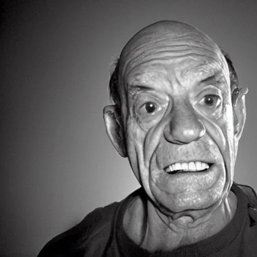 Prompt: hector salamanca Caught speeding past a trail cam, midnight, slow shutter speed