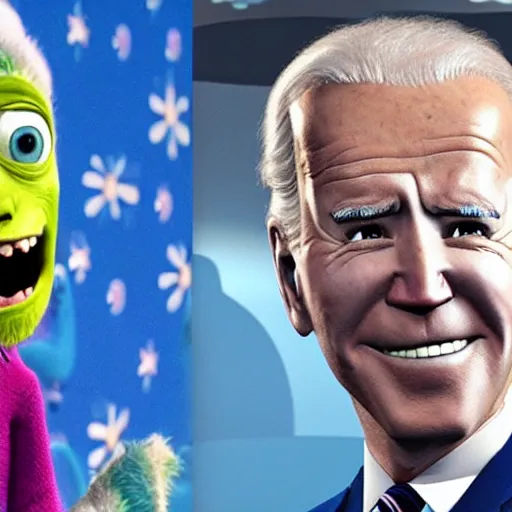 Prompt: Joe Biden as a monster in Monsters Inc.