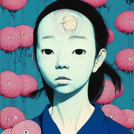 Image similar to a portrait of a girl by inio asano, beeple and james jean, chiho aoshima color scheme