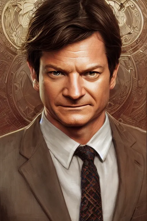 Image similar to Jason Bateman as a handsome hero, intricate, elegant, highly detailed, centered, digital painting, artstation, concept art, smooth, sharp focus, illustration, art by artgerm and donato giancola and Joseph Christian Leyendecker, Ross Tran, WLOP