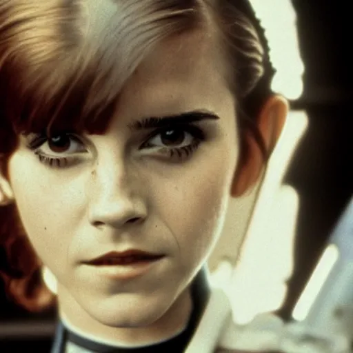 Image similar to film still of emma watson as princess leia in the 1 9 7 0 s, star wars, polaroid, photography, film, kodak