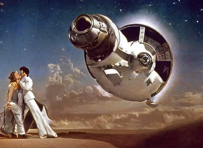 Prompt: scene from the 1 9 5 4 science fiction film the last starfighter