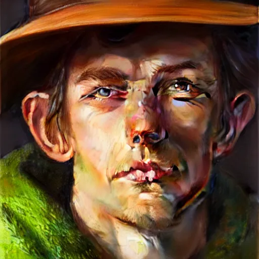 Image similar to epic portrait of snufkin, detailed, digital painting, artstation, concept art, donato giancola, joseph christian leyendecker, wlop, boris vallejo, breathtaking, high details, extremely detailed, sincere face, establishing shot, artistic, hyper realistic, beautiful face, octane render