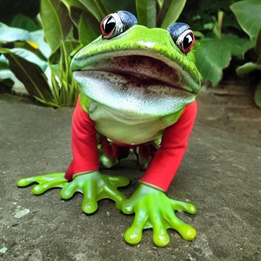 Image similar to mario as frog