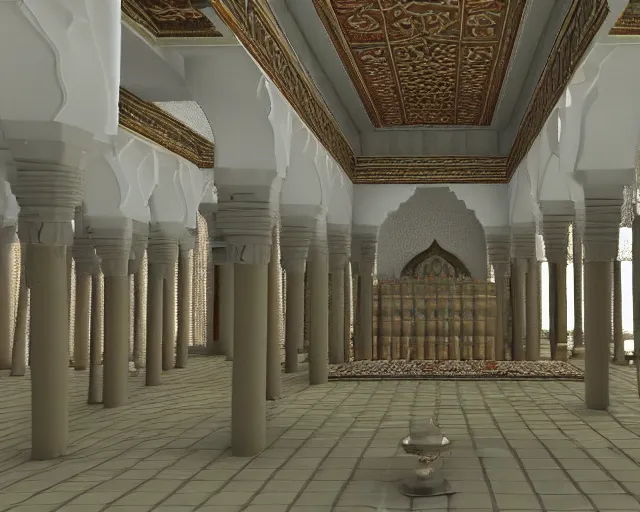 Prompt: 3D hindu temple mosque interior, quake level - H 360