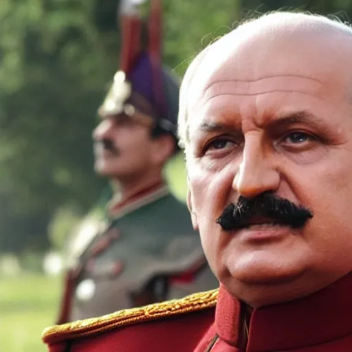 Image similar to Alexander Lukashenko in an indian film, cinematic still