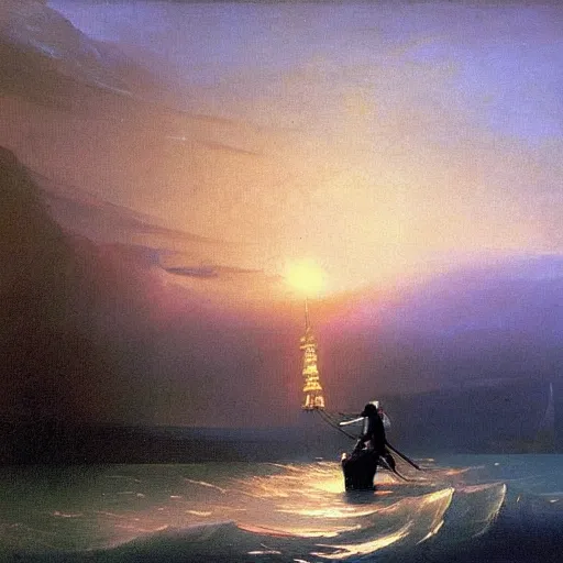 Prompt: pulp fiction in style ayvazovsky