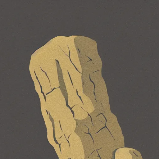 Image similar to a stylized illustration of a rock