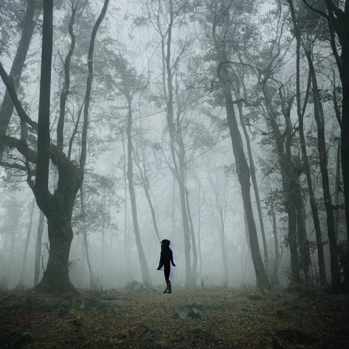 Prompt: a harpy in a foggy forest, by Omar Z. Robles, CANON Eos C300, ƒ1.8, 35mm, 8K, medium-format print