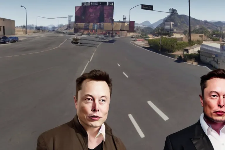 Prompt: elon musk in a gta v loading screen