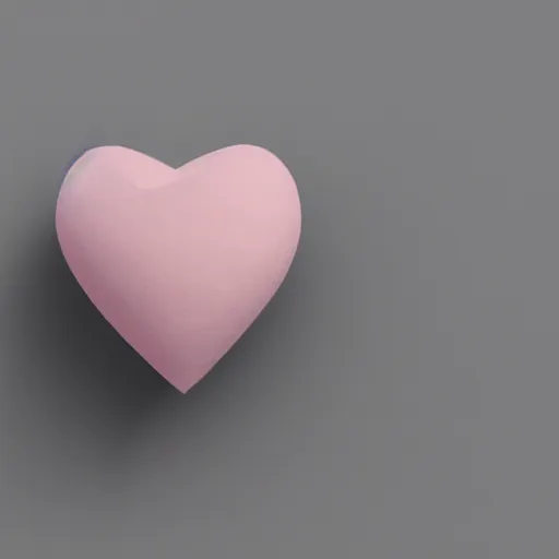 Prompt: 3d render of a rough clay heart shape in the middle of a gray sheet of paper, range of pastel colors on the left side