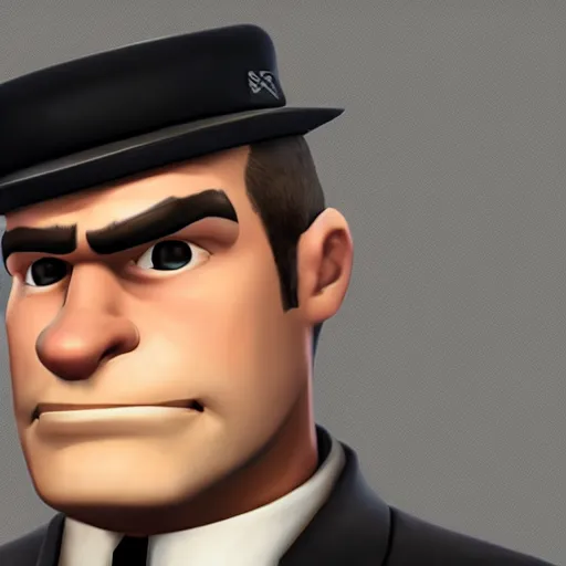 Prompt: Portrait of Team Fortress 2 Spy, hyper-realistic, 4k, subtle