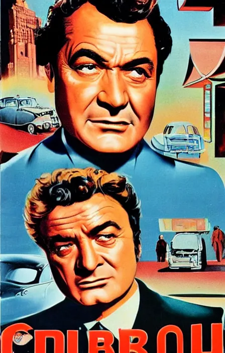 Image similar to columbo in 1 9 5 0 s pulp sci - fi movie poster, retrofuturism, highly detailed, mgm studios, david klein, reynold brown