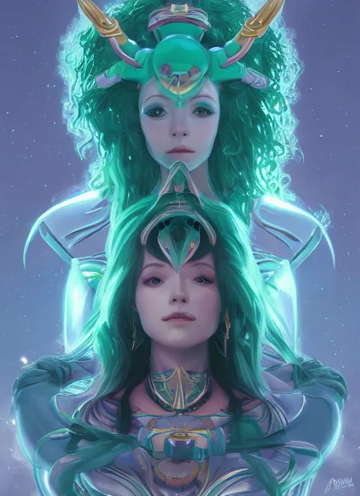 Image similar to symmetry!! portrait of sailor neptune! alien in the style of horizon zero dawn, machine face, intricate, elegant, highly detailed, digital painting, artstation, concept art, smooth, sharp focus, illustration, art by artgerm and greg rutkowski and alphonse mucha, 8 k