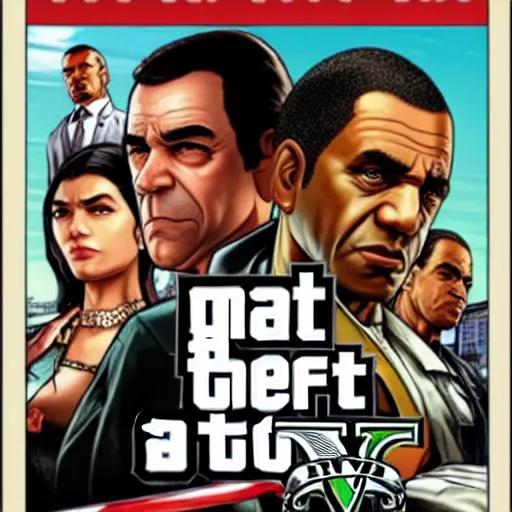Image similar to AOC on the cover of GTA V,