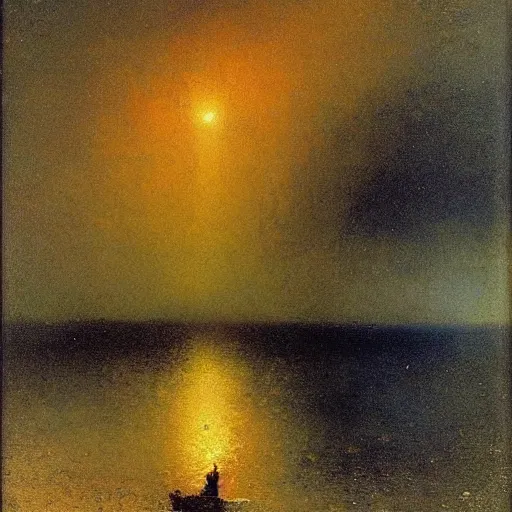 Prompt: by Ivan Aivazovsky and Odilon Redon