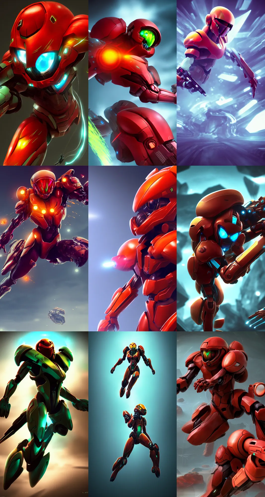 Prompt: metroid, concept art, wallpaper, desktop background, minimalist, behance, artstation, deviantart, octane render