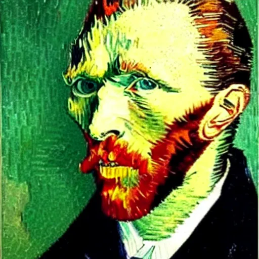 Prompt: a portrait of Van Gogh in the style of Picasso, cubism, by Picasso, high realistic, high detailed