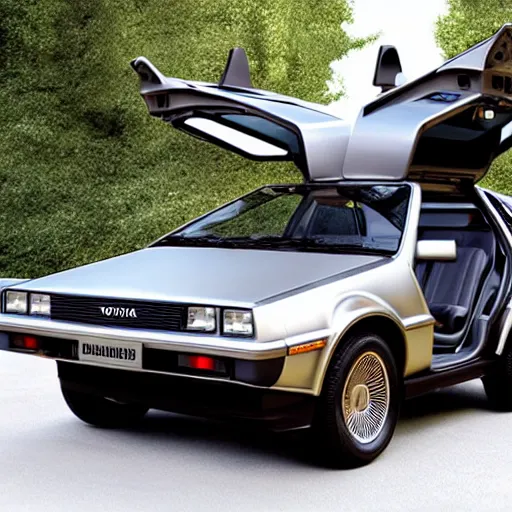 Prompt: delorean mixed with toyota highlander