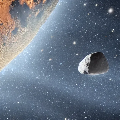 Prompt: hyper realistic photo of an asteroid hitting the moon with the earth in background