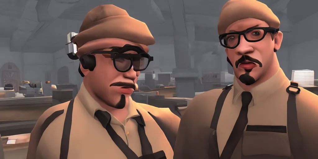 Image similar to sam hyde in team fortress 2, game screenshot