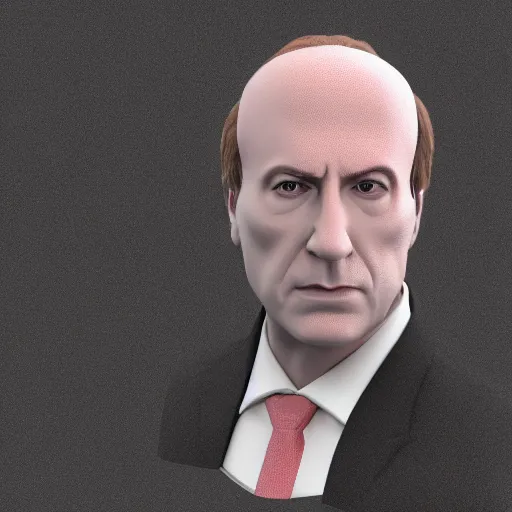 Image similar to 3 d render of saul goodman's head