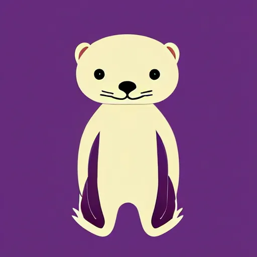 Prompt: an otter in dress, avatar image, digital art, minimalism