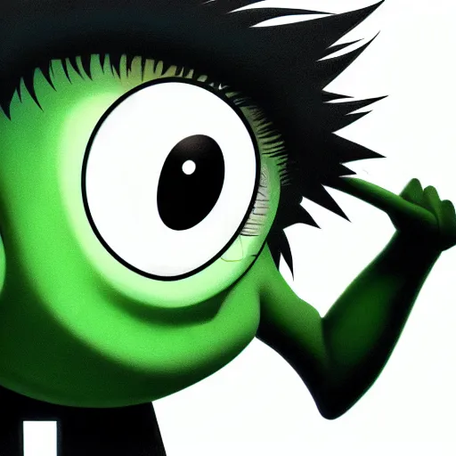 Prompt: mike wazowski in death note digital art very detailed 4 k detailed super realistic