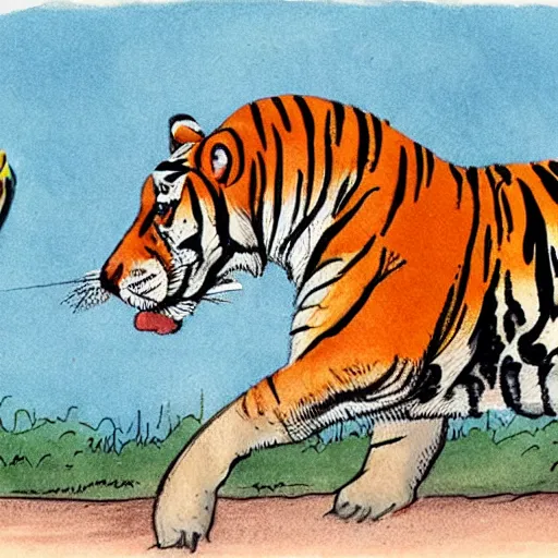 Prompt: A mix of a horse and a tiger, cartoon image