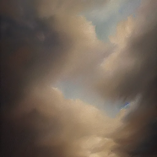 Image similar to cloudy mind, oil painting, pale colors, high detail, 8 k, wide angle, trending on artstation,