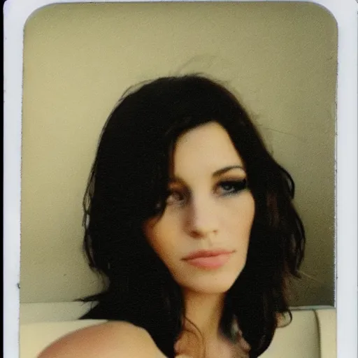 Prompt: a beautiful brunette woman polaroid