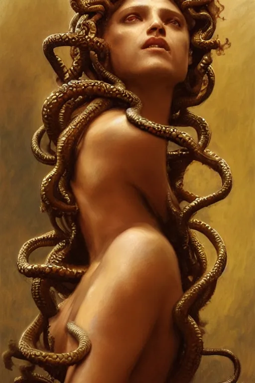 Image similar to medusa, highly detailed painting by gaston bussiere, craig mullins, j. c. leyendecker 8 k