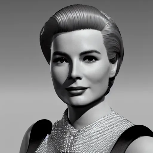 Image similar to 3 d render of grace kelly