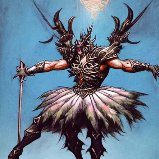 Image similar to archaon the everchosen as a ballerina