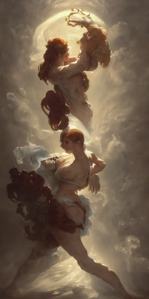 Image similar to Still from the game street fighter , volumetric fog, eerie, glowing dust, by Peter Paul Rubens, by Luis Ricardo Falero, by Brom, by Alphonse Mucha, fantasy character, detailed illustration, hd, 4k, digital art, concept art, trending on artstation, 35mm, f1.8