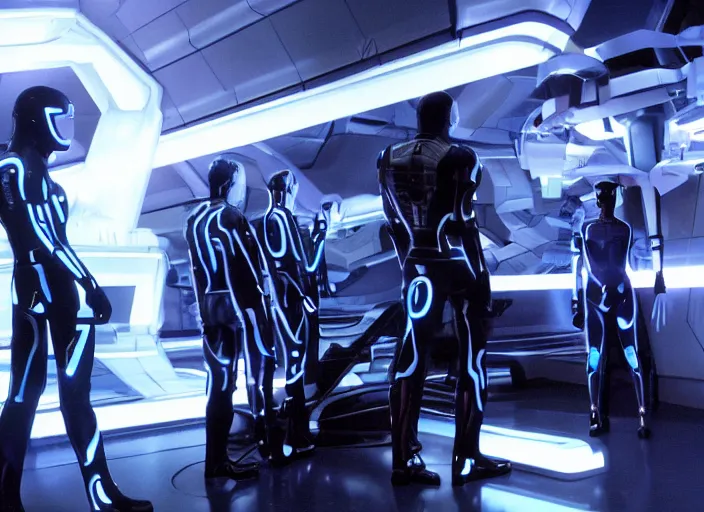 Prompt: scene from the 2 0 1 2 science fiction film tron